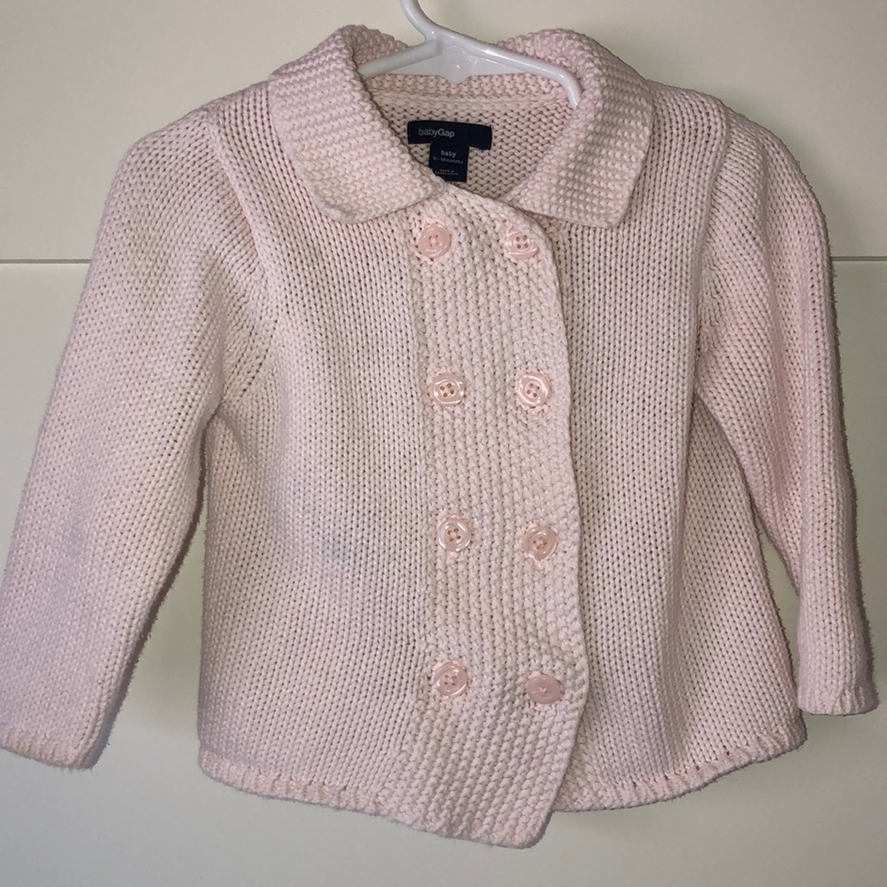 Baby Gap pale pink button up sweater